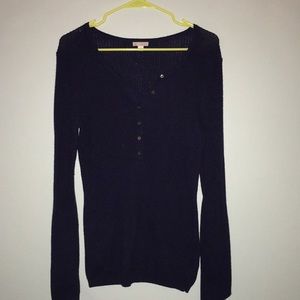 gap button up sweater navy blue